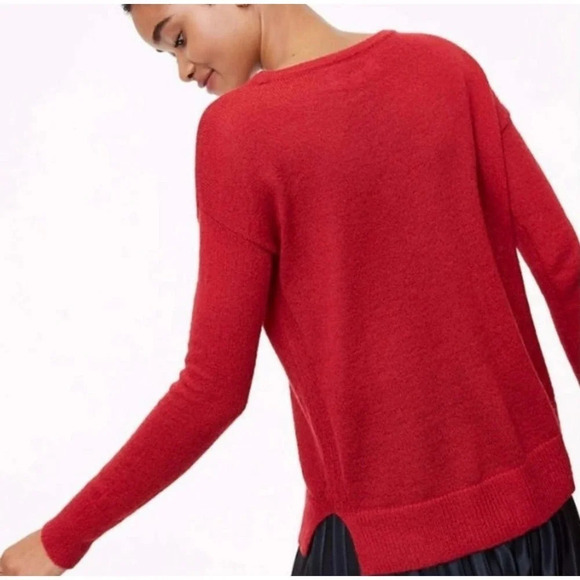 LOFT Women's Red "Sparkle Pop Shine" Celebration Party Sweater Size Small - Picture 4 of 9